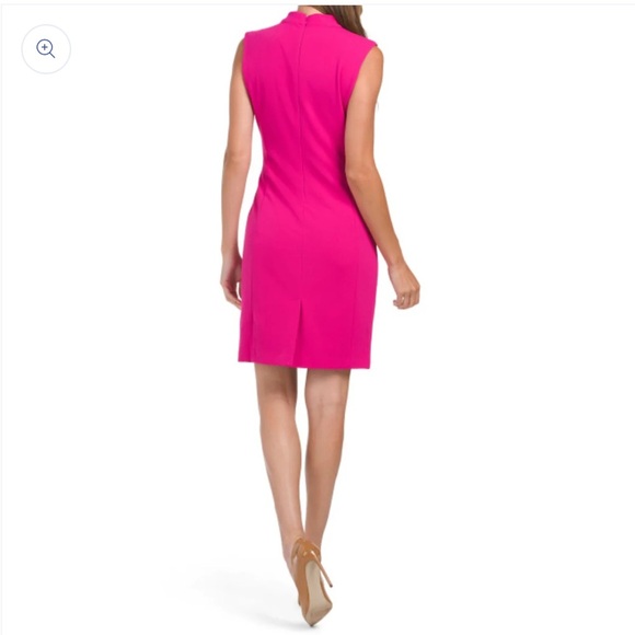 Tahari ASL Mock Neck Cutout Pleated Dress NWT 10 - Picture 3 of 5